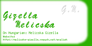 gizella melicska business card